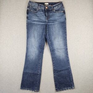 M Jeans Maurices Everflex Slim Boot Women's Size 10 Blue Mid Rise Frayed